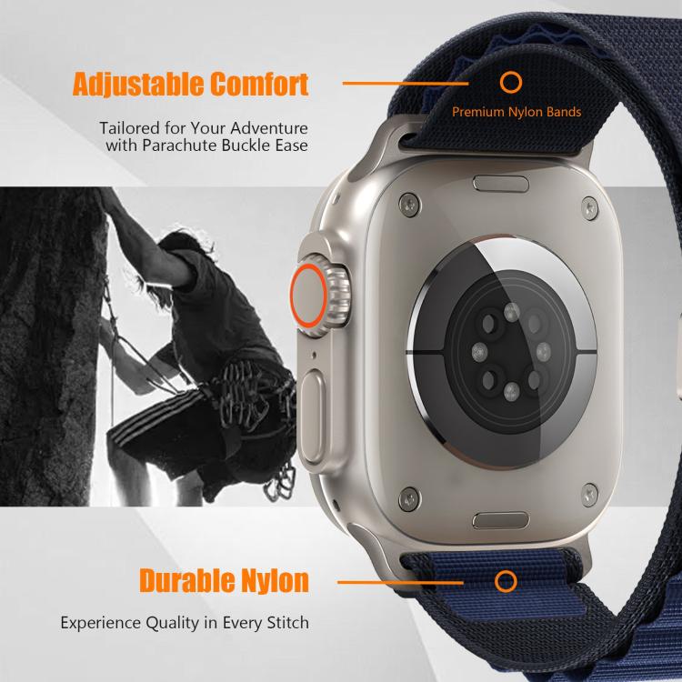 Parachute Buckle High Mountain Nylon Loop Watch Band, For Apple Watch 46mm / 49mm / 45mm / 44mm, For Apple Watch 42mm / 41mm / 40mm / 38mm