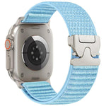 Correia de relógio em nylon tecido com padrão de montanha e ponta metálica com fivela de paraquedas, para Apple Watch 46mm / 49mm / 45mm / 44mm, para Apple Watch 42mm / 41mm / 40mm / 38mm