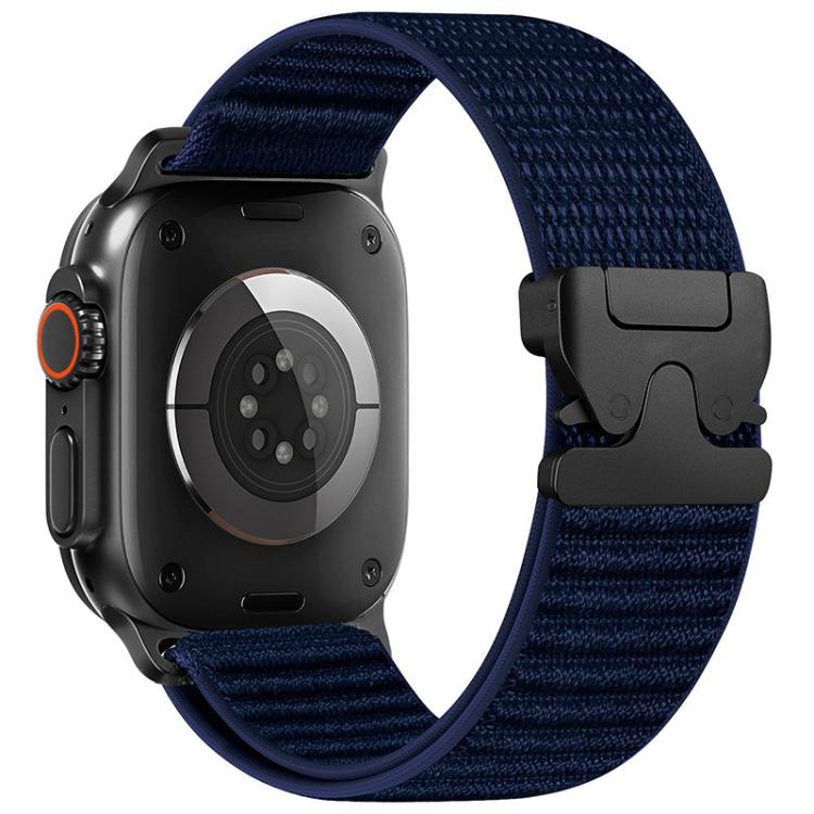 Correia de relógio em nylon tecido com padrão de montanha e ponta metálica com fivela de paraquedas, para Apple Watch 46mm / 49mm / 45mm / 44mm, para Apple Watch 42mm / 41mm / 40mm / 38mm