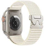 Correia de relógio em nylon tecido com padrão de montanha e ponta metálica com fivela de paraquedas, para Apple Watch 46mm / 49mm / 45mm / 44mm, para Apple Watch 42mm / 41mm / 40mm / 38mm
