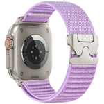 Correia de relógio em nylon tecido com padrão de montanha e ponta metálica com fivela de paraquedas, para Apple Watch 46mm / 49mm / 45mm / 44mm, para Apple Watch 42mm / 41mm / 40mm / 38mm