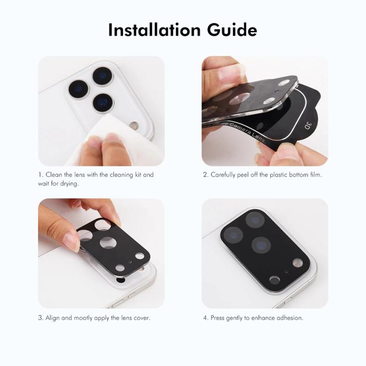 ENKAY Hat-Prince Black 9H Rear Camera Lens Tempered Glass Film, For iPhone 17 Pro Max, For iPhone 17 Pro, For iPhone 17, For iPhone Air