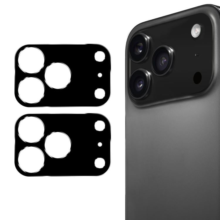 2pcs ENKAY Chapéu-Príncipe Preto Filme de Vidro Temperado 9H para Lente da Câmara Traseira, Para iPhone 17 Pro Max, Para iPhone 17 Pro, Para iPhone 17, Para iPhone Air