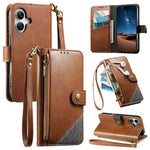 Capa para telemóvel carteira com fecho e costura em pele vegana com alça, para iPhone 17 Pro Max, para iPhone 17 Pro, para iPhone 17, para iPhone Air, para iPhone 16 Pro Max, para iPhone 16 Pro, para iPhone 16 Plus, para iPhone 16