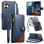 Capa para telemóvel carteira com fecho e costura em pele vegana com alça, para iPhone 17 Pro Max, para iPhone 17 Pro, para iPhone 17, para iPhone Air, para iPhone 16 Pro Max, para iPhone 16 Pro, para iPhone 16 Plus, para iPhone 16