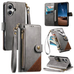 Capa para telemóvel carteira com fecho e costura em pele vegana com alça, para iPhone 17 Pro Max, para iPhone 17 Pro, para iPhone 17, para iPhone Air, para iPhone 16 Pro Max, para iPhone 16 Pro, para iPhone 16 Plus, para iPhone 16