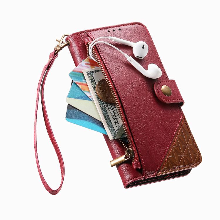 Capa para telemóvel carteira com fecho e costura em pele vegana com alça, para iPhone 15 Pro Max, para iPhone 15 Pro, para iPhone 15 Plus, para iPhone 15
