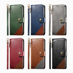 Capa para telemóvel carteira com fecho e costura em pele vegana com alça, para iPhone 15 Pro Max, para iPhone 15 Pro, para iPhone 15 Plus, para iPhone 15