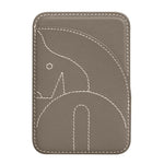 Genuine Leather Embroidered Magnetic Card Bag