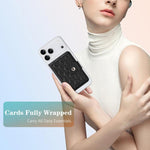 Diamond-Patterned Magnetic Vegan Leather Card Bag