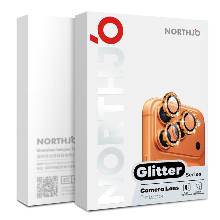NORTHJO 1 Set Camera Lens Protector Glitter Metal Ring Film, For iPhone 17 Pro / 17 Pro Max