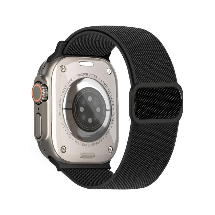 Pulseira de Relógio Elástica em Nylon com Fivela D-ring às Riscas Diagonais, Para Apple Watch 46mm / 49mm / 45mm / 44mm, Para Apple Watch 42mm / 41mm / 40mm / 38mm