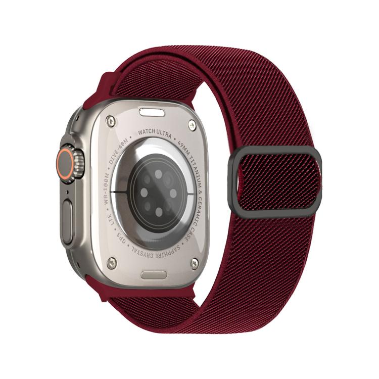 Pulseira de Relógio Elástica em Nylon com Fivela D-ring às Riscas Diagonais, Para Apple Watch 46mm / 49mm / 45mm / 44mm, Para Apple Watch 42mm / 41mm / 40mm / 38mm
