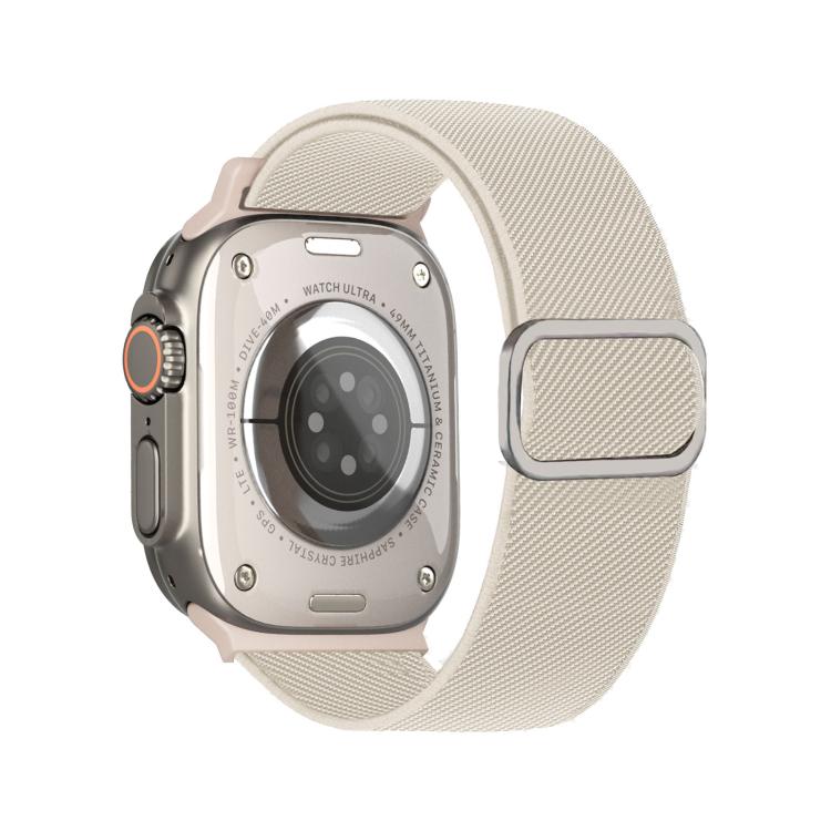 Pulseira de Relógio Elástica em Nylon com Fivela D-ring às Riscas Diagonais, Para Apple Watch 46mm / 49mm / 45mm / 44mm, Para Apple Watch 42mm / 41mm / 40mm / 38mm