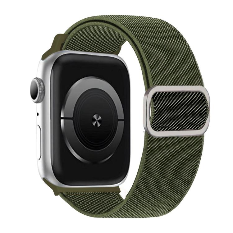 Pulseira de Relógio Elástica em Nylon com Fivela D-ring às Riscas Diagonais, Para Apple Watch 46mm / 49mm / 45mm / 44mm, Para Apple Watch 42mm / 41mm / 40mm / 38mm