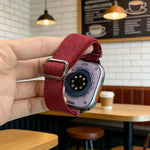 Pulseira de Relógio Elástica em Nylon com Fivela D-ring às Riscas Diagonais, Para Apple Watch 46mm / 49mm / 45mm / 44mm, Para Apple Watch 42mm / 41mm / 40mm / 38mm