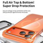 Capa de telemóvel magnética em acrílico transparente com airbag e vedação a vácuo, Para iPhone 17 Pro Max, Para iPhone 17 Pro, Para iPhone 17