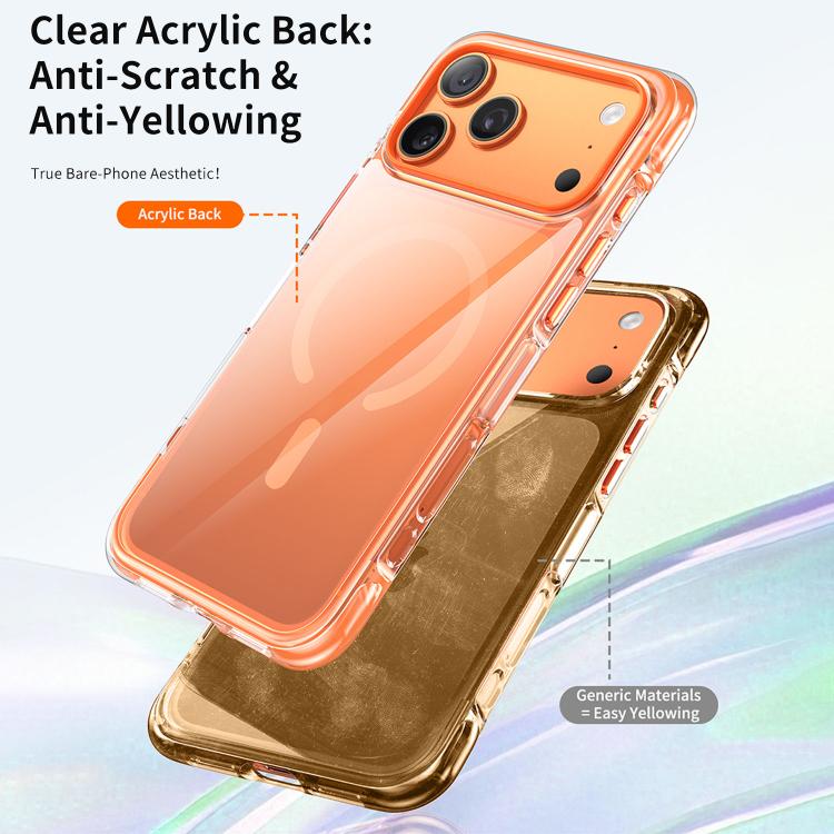 Capa de telemóvel magnética em acrílico transparente com airbag e vedação a vácuo, Para iPhone 17 Pro Max, Para iPhone 17 Pro, Para iPhone 17