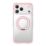 Capa de telemóvel magnética em acrílico transparente com airbag, vedação a vácuo e suporte rotativo, Para iPhone 17 Pro Max, Para iPhone 17 Pro, Para iPhone 17