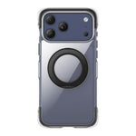 Capa de telemóvel magnética em acrílico transparente com airbag, vedação a vácuo e suporte rotativo, Para iPhone 17 Pro Max, Para iPhone 17 Pro, Para iPhone 17