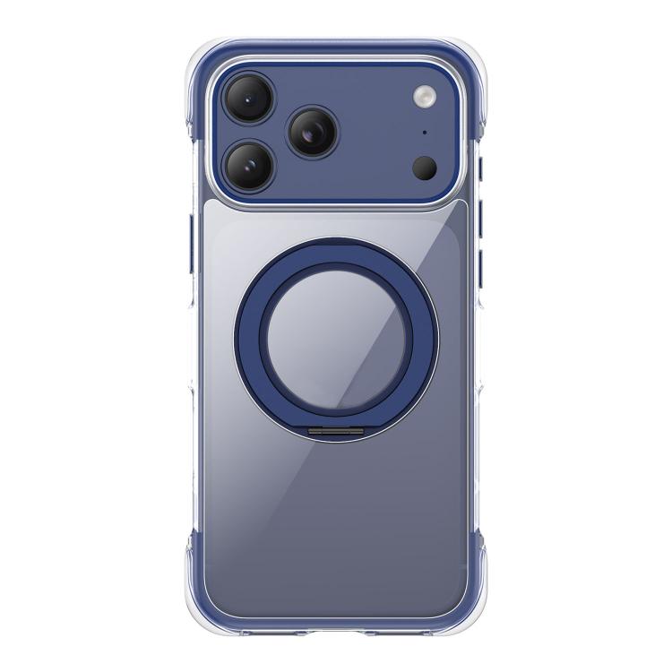Capa de telemóvel magnética em acrílico transparente com airbag, vedação a vácuo e suporte rotativo, Para iPhone 17 Pro Max, Para iPhone 17 Pro, Para iPhone 17