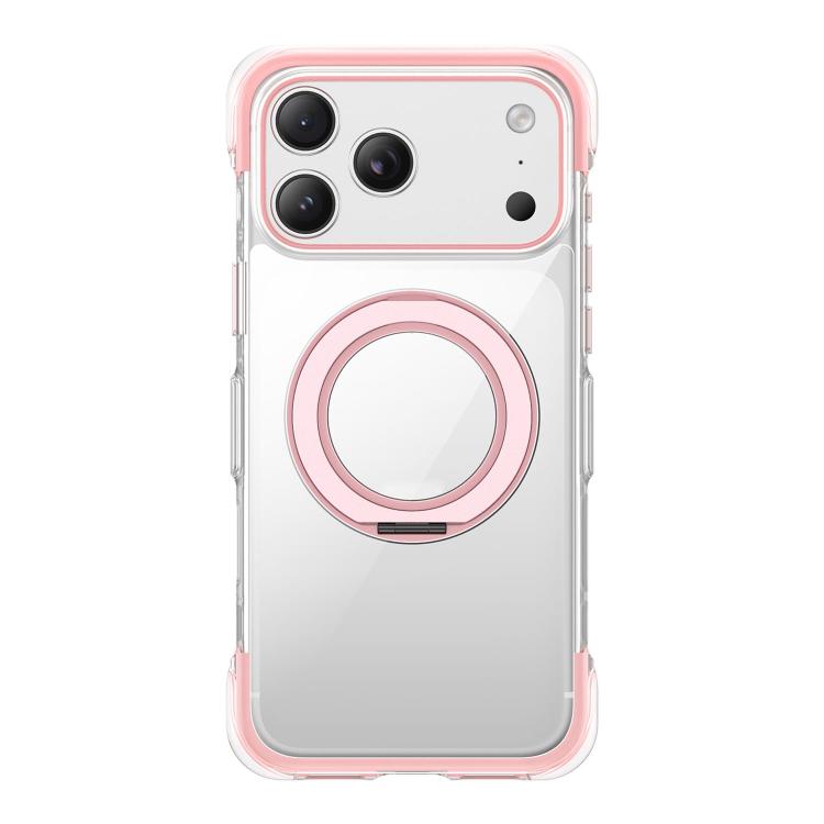 Capa de telemóvel magnética em acrílico transparente com airbag, vedação a vácuo e suporte rotativo, Para iPhone 17 Pro Max, Para iPhone 17 Pro, Para iPhone 17