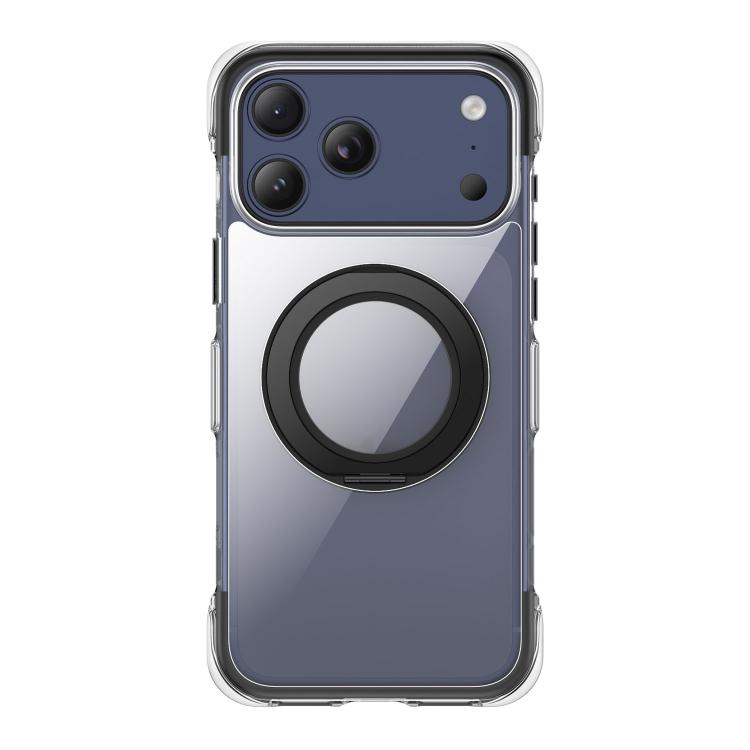 Capa de telemóvel magnética em acrílico transparente com airbag, vedação a vácuo e suporte rotativo, Para iPhone 17 Pro Max, Para iPhone 17 Pro, Para iPhone 17