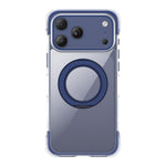 Capa de telemóvel magnética em acrílico transparente com airbag, vedação a vácuo e suporte rotativo, Para iPhone 17 Pro Max, Para iPhone 17 Pro, Para iPhone 17