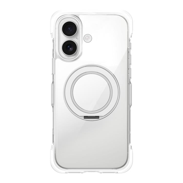 Capa de telemóvel magnética em acrílico transparente com airbag, vedação a vácuo e suporte rotativo, Para iPhone 17 Pro Max, Para iPhone 17 Pro, Para iPhone 17