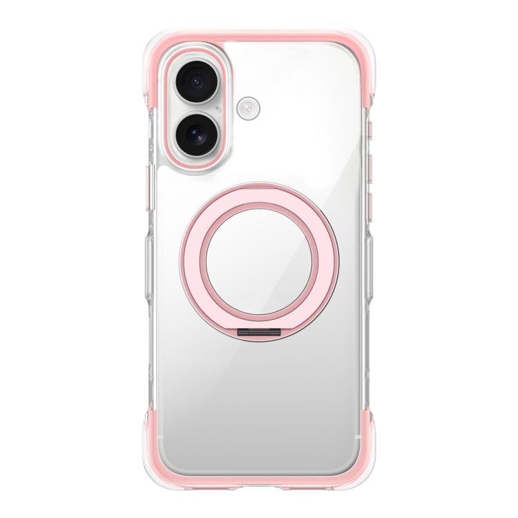 Capa de telemóvel magnética em acrílico transparente com airbag, vedação a vácuo e suporte rotativo, Para iPhone 17 Pro Max, Para iPhone 17 Pro, Para iPhone 17