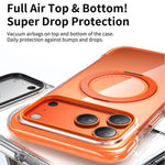 Capa de telemóvel magnética em acrílico transparente com airbag, vedação a vácuo e suporte rotativo, Para iPhone 17 Pro Max, Para iPhone 17 Pro, Para iPhone 17
