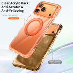 Capa de telemóvel magnética em acrílico transparente com airbag, vedação a vácuo e suporte rotativo, Para iPhone 17 Pro Max, Para iPhone 17 Pro, Para iPhone 17