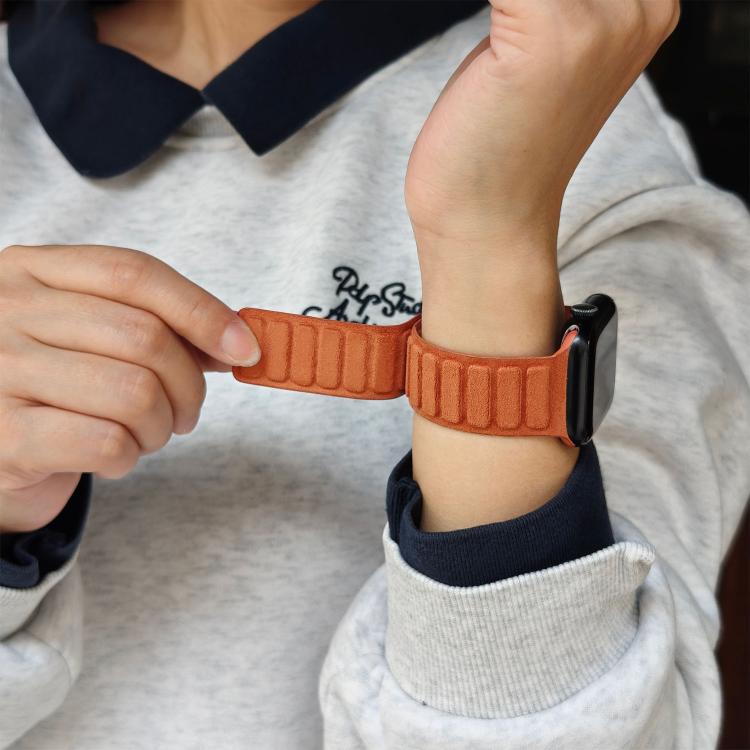 Pulseira de Relógio Quadrada em Camurça Magnética, Para Apple Watch 46mm / 49mm / 45mm / 44mm, Para Apple Watch 42mm / 41mm / 40mm / 38mm