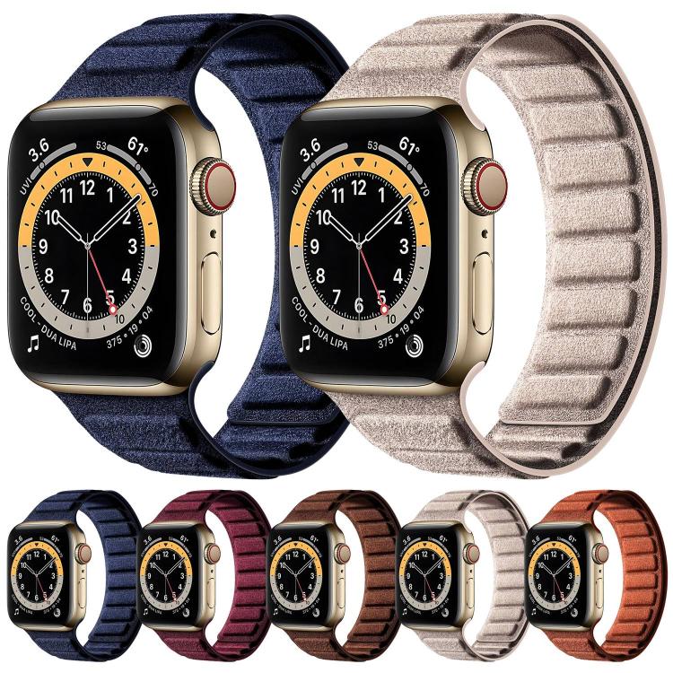 Pulseira de Relógio Quadrada em Camurça Magnética, Para Apple Watch 46mm / 49mm / 45mm / 44mm, Para Apple Watch 42mm / 41mm / 40mm / 38mm
