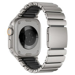 Pulseira de Relógio em Silicone com Fecho Magnético e Conta Única em Aço Inoxidável, Para Apple Watch 46mm / 49mm / 45mm / 44mm