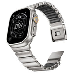 Pulseira de Relógio em Silicone com Fecho Magnético e Conta Única em Aço Inoxidável, Para Apple Watch 46mm / 49mm / 45mm / 44mm