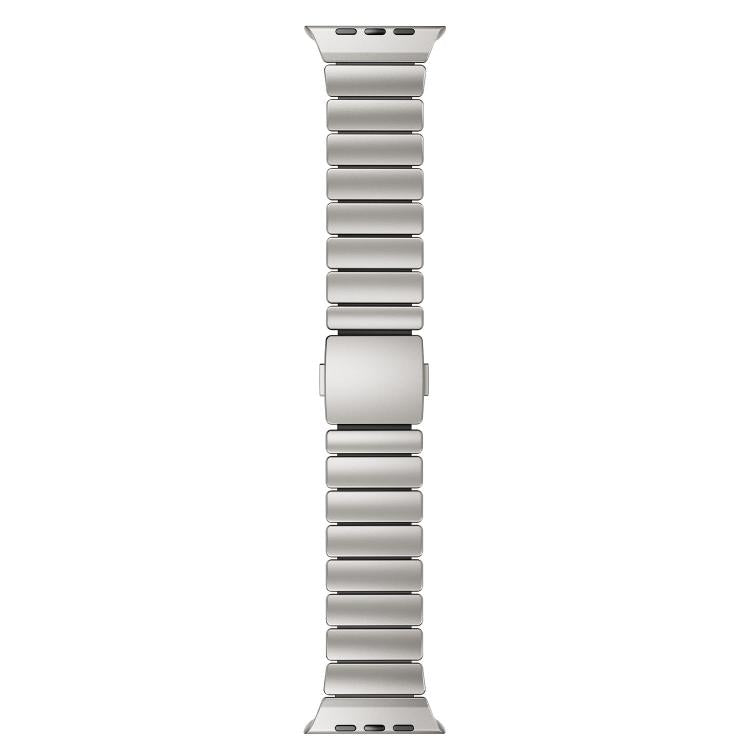 Pulseira de Relógio em Silicone com Fecho Magnético e Conta Única em Aço Inoxidável, Para Apple Watch 46mm / 49mm / 45mm / 44mm