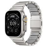 Pulseira de Relógio em Silicone com Fecho Magnético e Conta Única em Aço Inoxidável, Para Apple Watch 46mm / 49mm / 45mm / 44mm