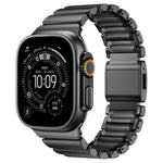 Pulseira de Relógio em Silicone com Fecho Magnético e Conta Única em Aço Inoxidável, Para Apple Watch 46mm / 49mm / 45mm / 44mm