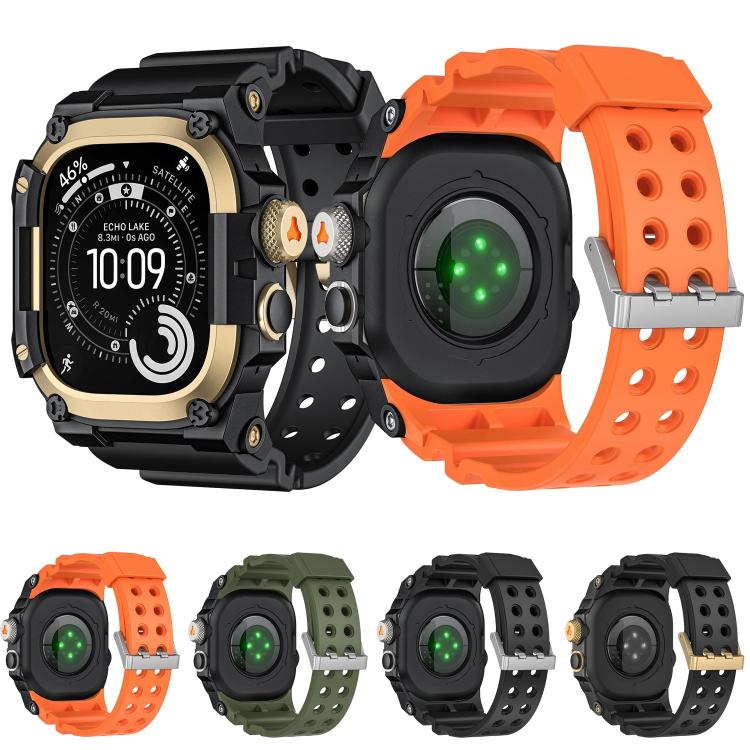 Capa protetora metálica com bracelete de relógio TPU de peça única, para Apple Watch Ultra 3 / Ultra 2 / Ultra 1 49mm