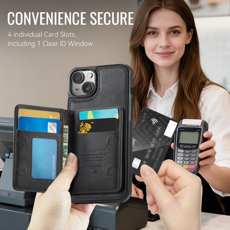 CaseMe Série Me80 Carteira Destacável Magnética em Pele Vegana com RFID, Para iPhone 13, Para iPhone 12 / 12 Pro, Para iPhone 12 Pro Max, Para iPhone 11 Pro Max, Para iPhone 11, Para iPhone 11 Pro