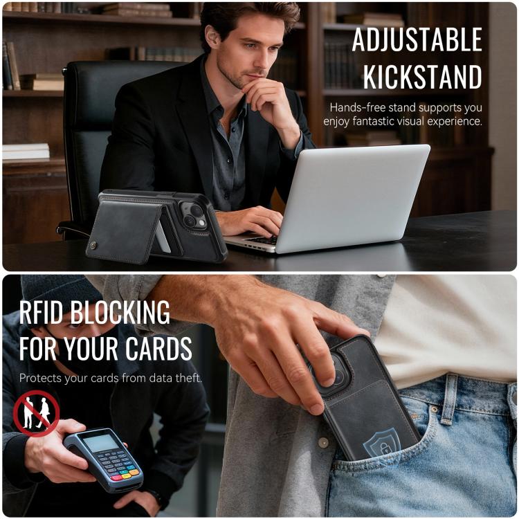 CaseMe Série Me80 Carteira Destacável Magnética em Pele Vegana com RFID, Para iPhone 13, Para iPhone 12 / 12 Pro, Para iPhone 12 Pro Max, Para iPhone 11 Pro Max, Para iPhone 11, Para iPhone 11 Pro