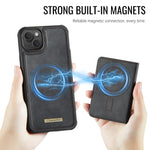 CaseMe Série Me80 Carteira Destacável Magnética em Pele Vegana com RFID, Para iPhone 13, Para iPhone 12 / 12 Pro, Para iPhone 12 Pro Max, Para iPhone 11 Pro Max, Para iPhone 11, Para iPhone 11 Pro