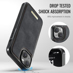 CaseMe Série Me80 Carteira Destacável Magnética em Pele Vegana com RFID, Para iPhone 13, Para iPhone 12 / 12 Pro, Para iPhone 12 Pro Max, Para iPhone 11 Pro Max, Para iPhone 11, Para iPhone 11 Pro
