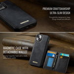 CaseMe Série Me80 Carteira Destacável Magnética em Pele Vegana com RFID, Para iPhone 13, Para iPhone 12 / 12 Pro, Para iPhone 12 Pro Max, Para iPhone 11 Pro Max, Para iPhone 11, Para iPhone 11 Pro