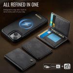 CaseMe Série Me80 Carteira Destacável Magnética em Pele Vegana com RFID, Para iPhone 13, Para iPhone 12 / 12 Pro, Para iPhone 12 Pro Max, Para iPhone 11 Pro Max, Para iPhone 11, Para iPhone 11 Pro