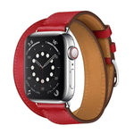 Para Apple Watch 3 / 2 / 1 Geração 42mm Correia Universal de Couro com Duplo Laço