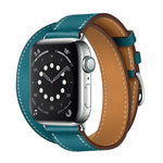 Para Apple Watch 3 / 2 / 1 Geração 42mm Correia Universal de Couro com Duplo Laço