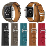 Para Apple Watch 3 / 2 / 1 Geração 42mm Correia Universal de Couro com Duplo Laço