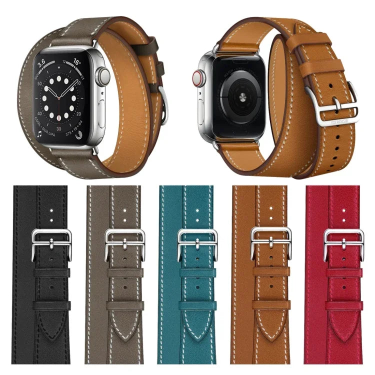 Para Apple Watch 3 / 2 / 1 Geração 42mm Correia Universal de Couro com Duplo Laço